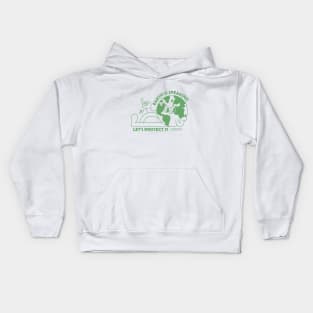 Earth is speaking Let's protect it Kids Hoodie